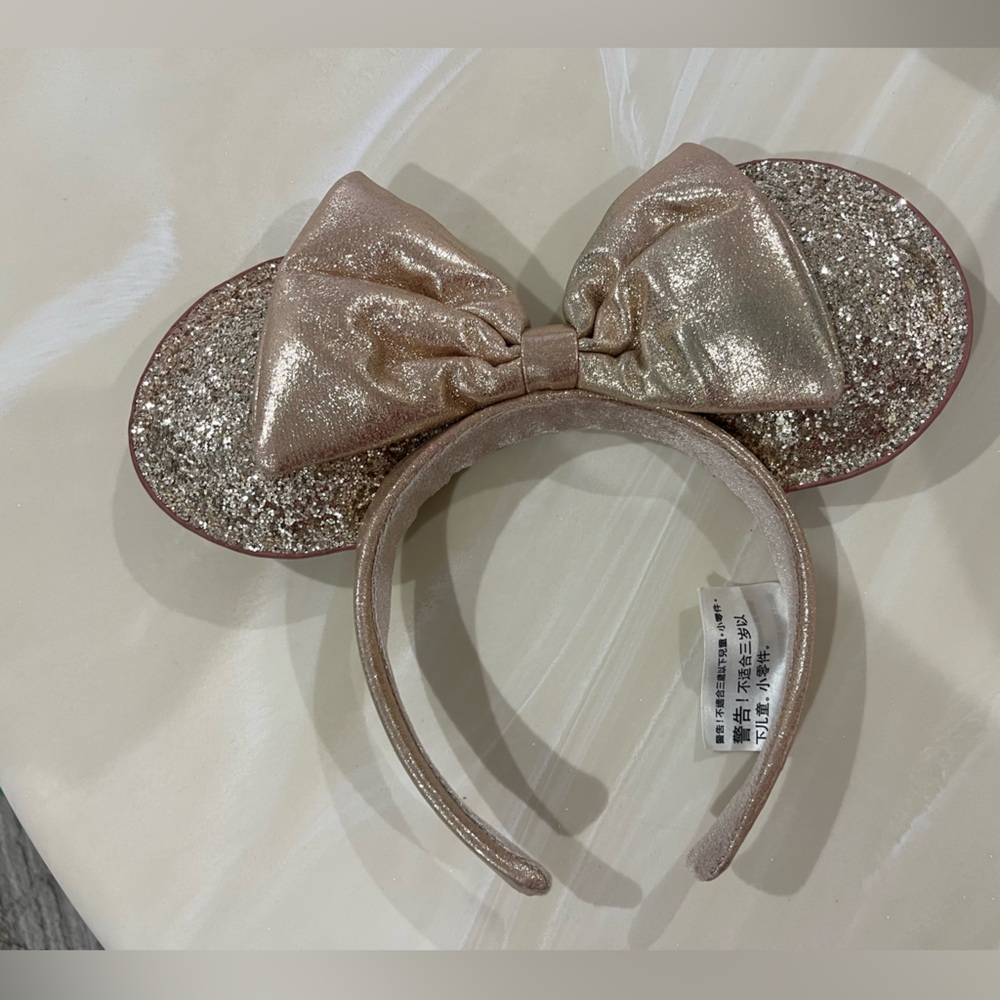 Rose gold sequins Disney Parks Minnie ears headband